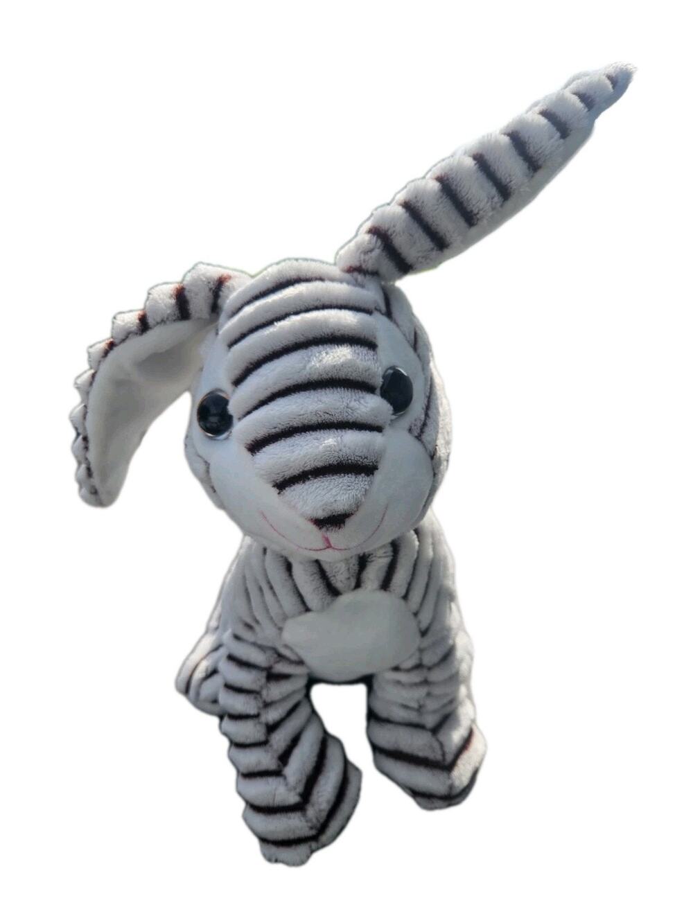 Hug & Luv Bunny 15” White Brown Stripe Plush Stuffed Animal Toy